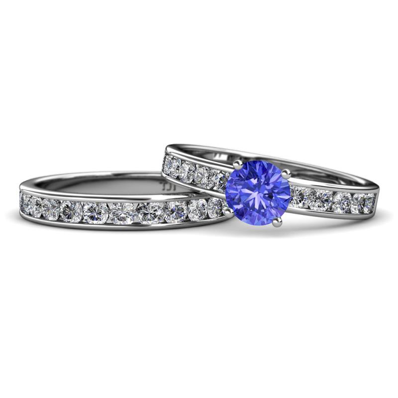 Salana Classic Tanzanite and Diamond Bridal Set Ring 