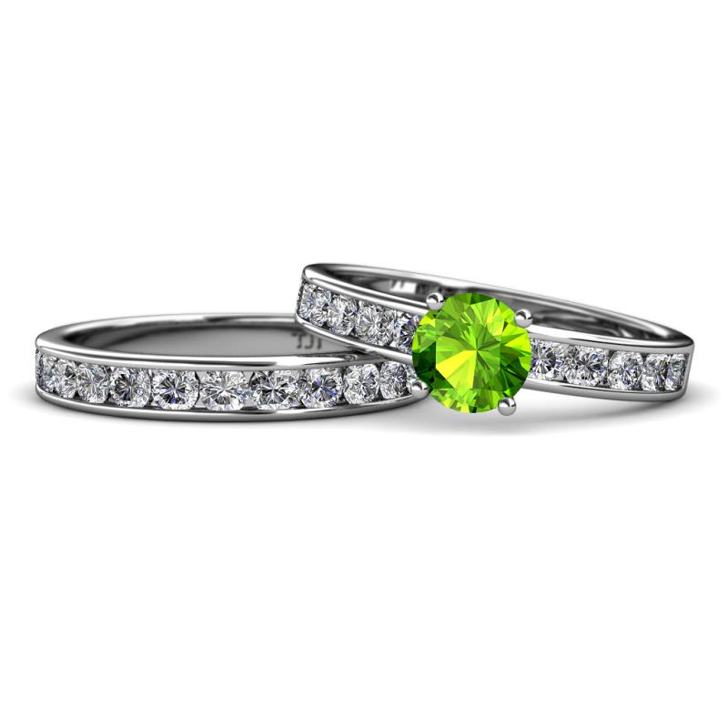 Salana Classic Peridot and Diamond Bridal Set Ring 