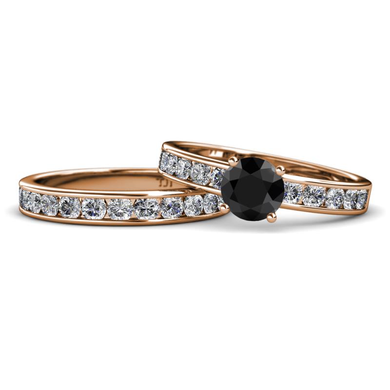 Salana Classic Black and White Diamond Bridal Set Ring 
