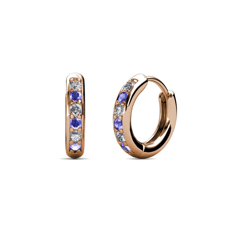 Cianna 1.80mm (0.30 ctw) Petite Tanzanite and Diamond Hoop Earrings 