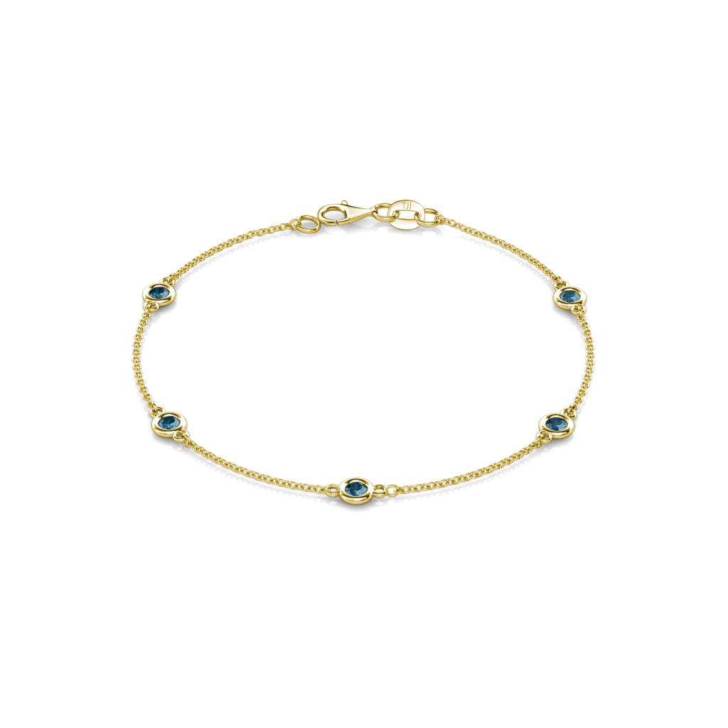 Aizza (5 Stn/3mm) Blue Diamond Station Bracelet 