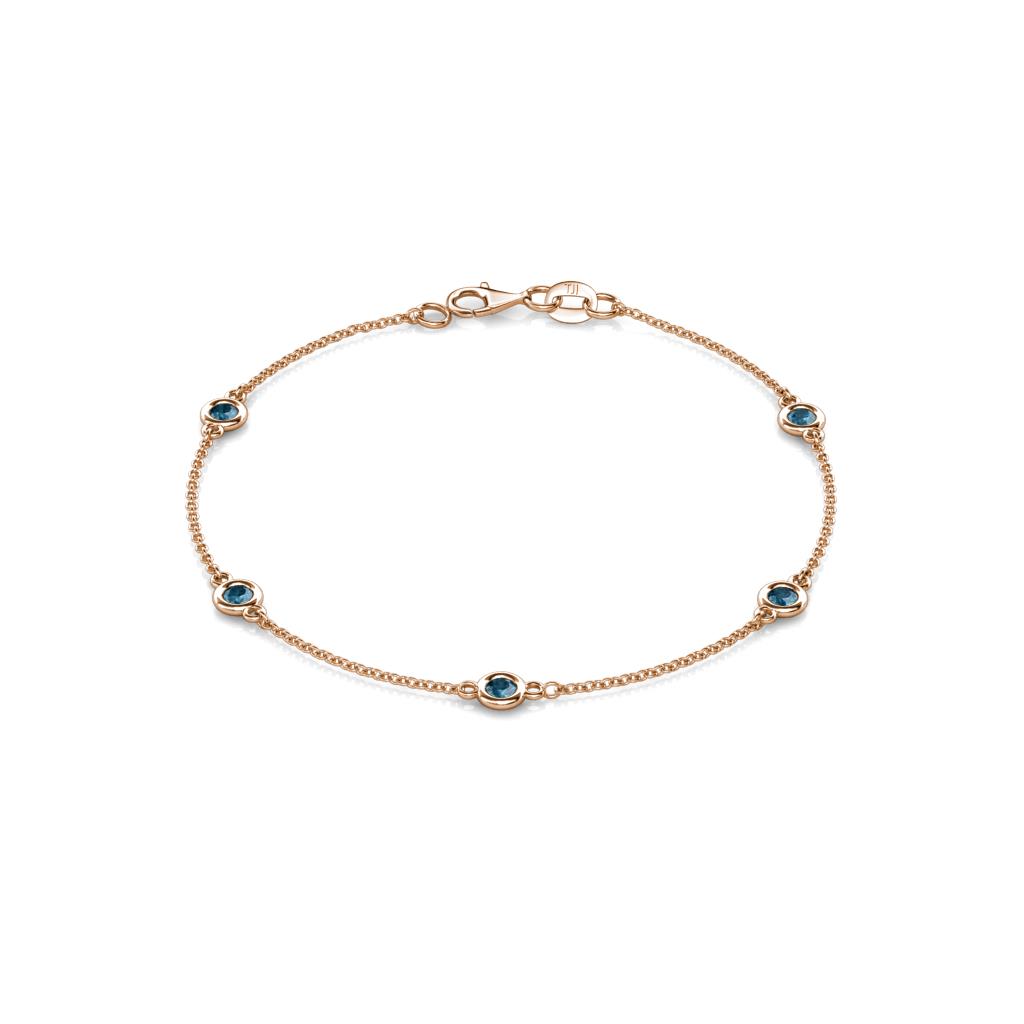 Aizza (5 Stn/3mm) Blue Diamond Station Bracelet 