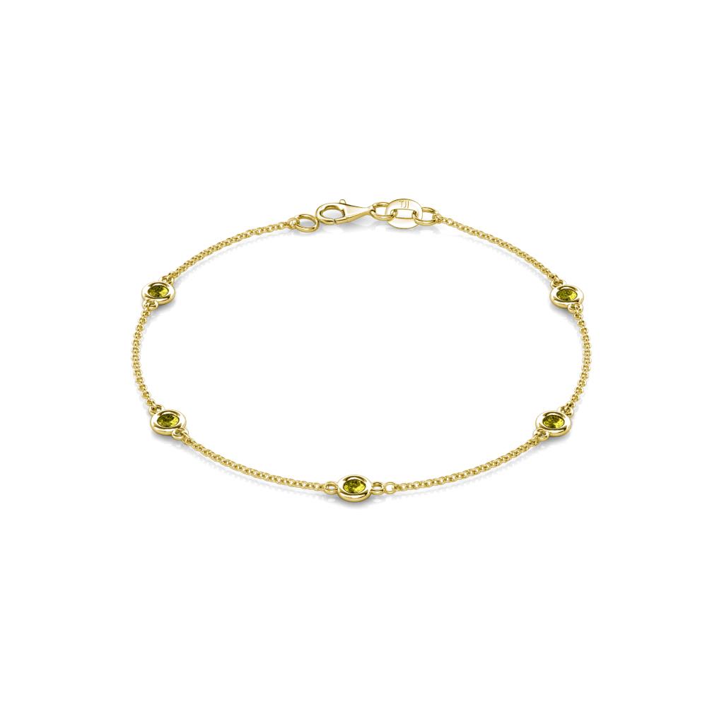 Aizza (5 Stn/3mm) Yellow Diamond Station Bracelet 