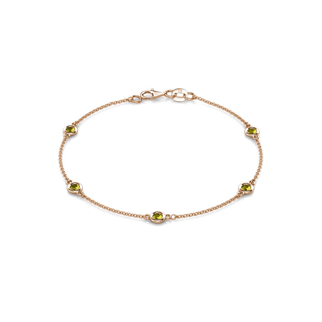 Aizza (5 Stn/3mm) Yellow Diamond Station Bracelet 