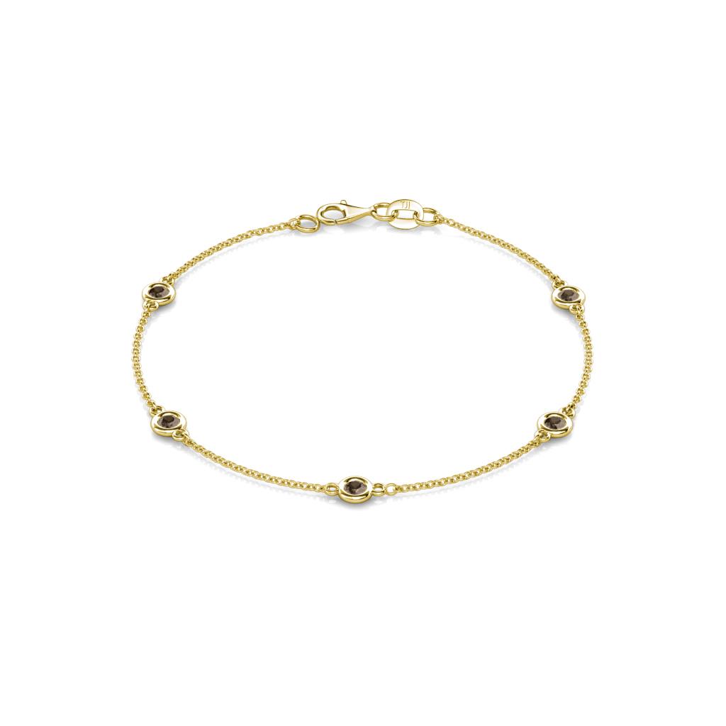 Aizza (5 Stn/3mm) Smoky Quartz Station Bracelet 
