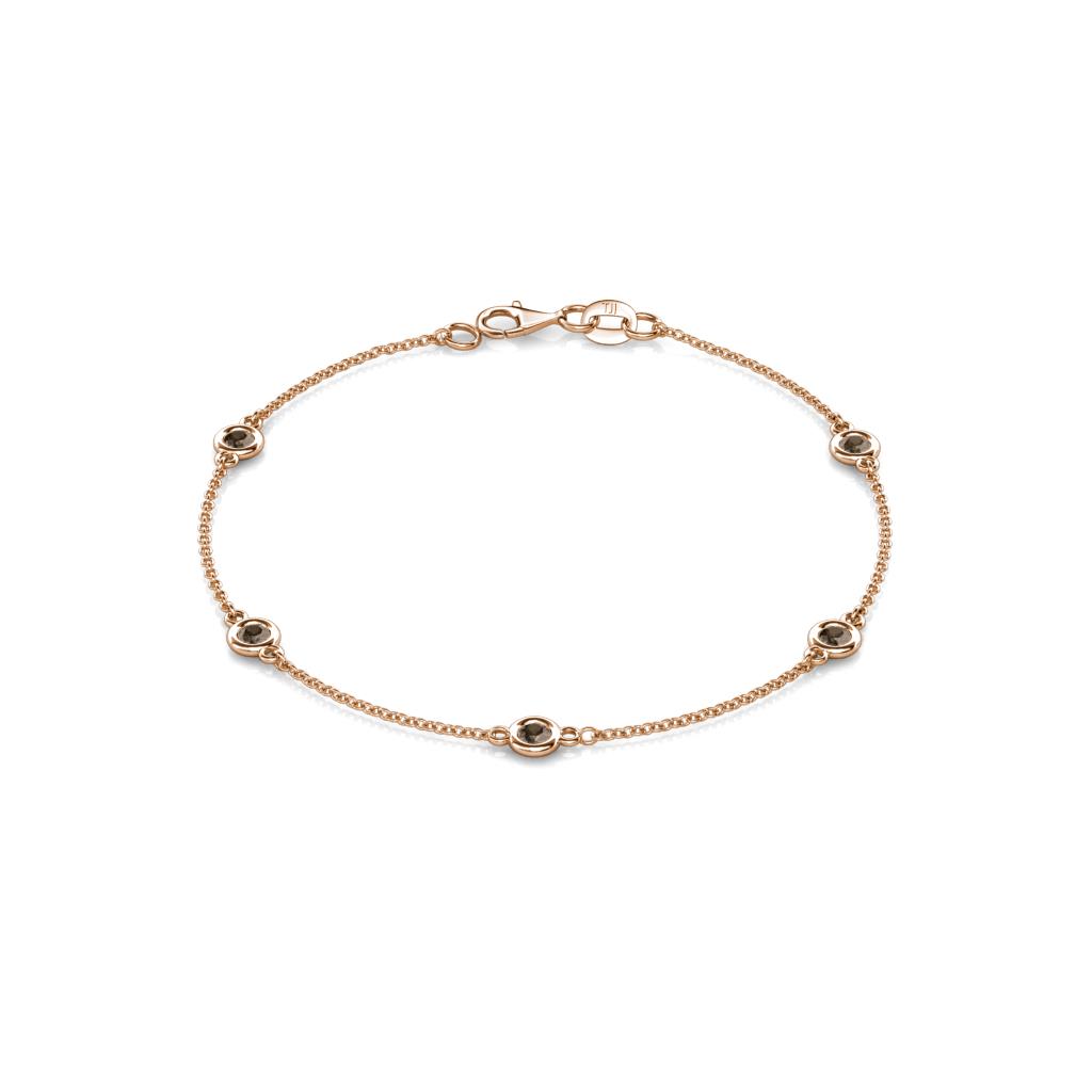 Aizza (5 Stn/3mm) Smoky Quartz Station Bracelet 