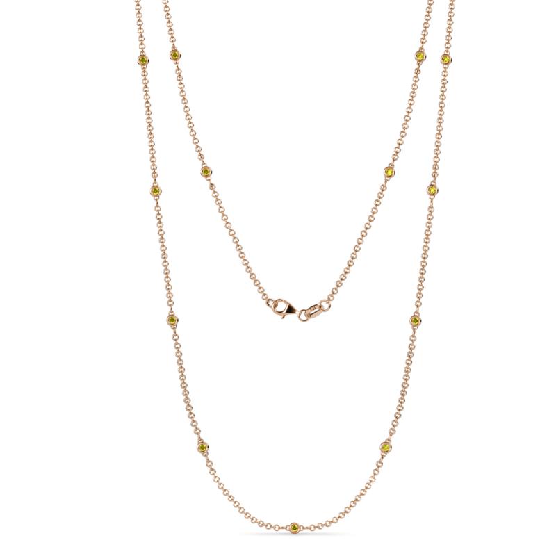 Lien (13 Stn/1.9mm) Yellow Diamond on Cable Necklace 