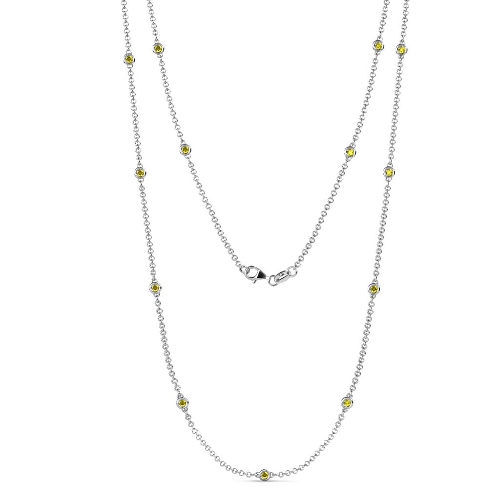 Lien (13 Stn/2.3mm) Yellow Diamond on Cable Necklace 