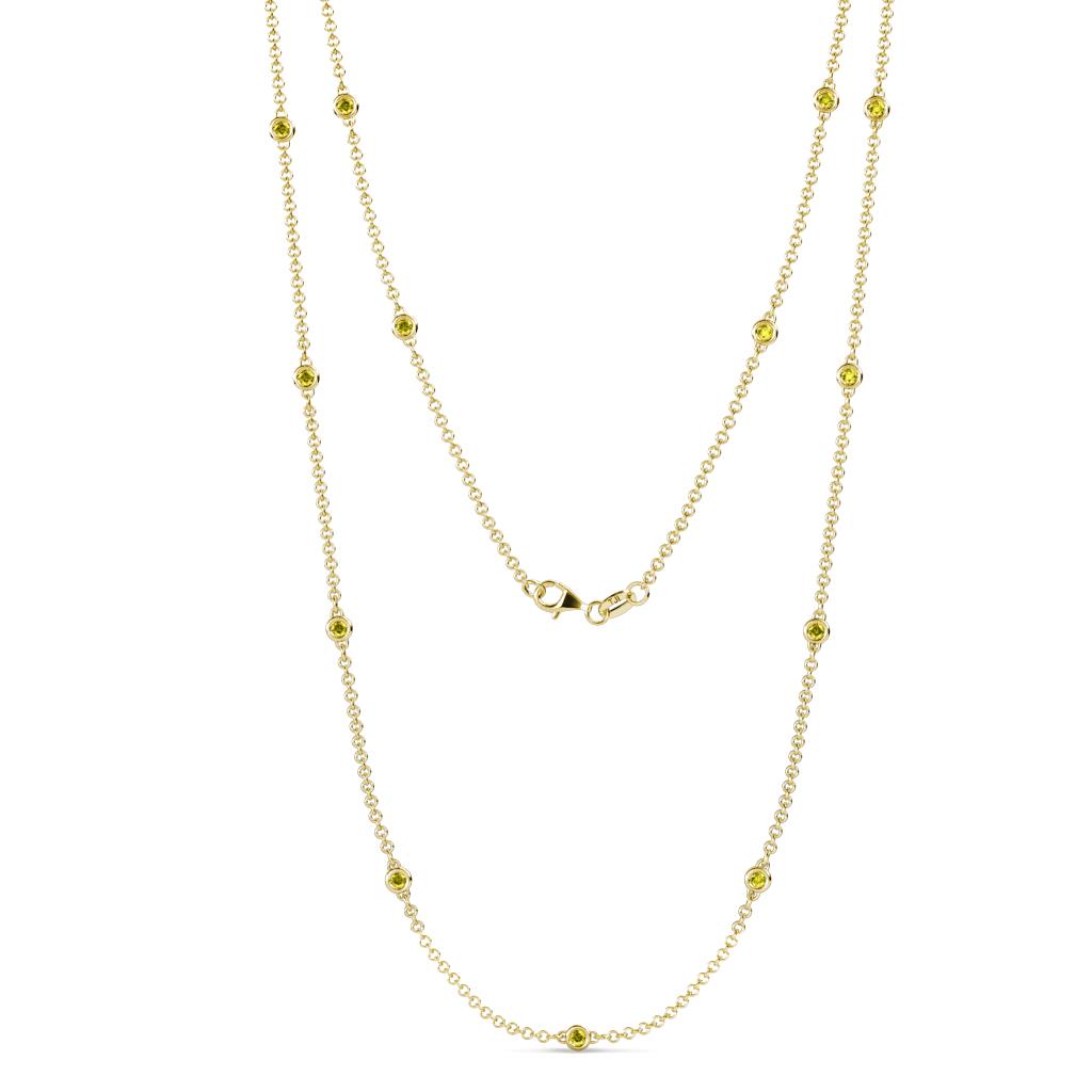 Lien (13 Stn/2.3mm) Yellow Diamond on Cable Necklace 