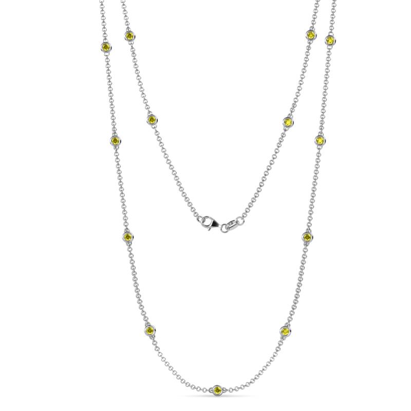 Lien (13 Stn/2.6mm) Yellow Diamond on Cable Necklace 