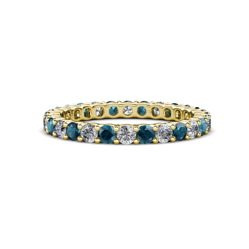 Joyce 2.70 mm London Blue Topaz and Diamond Eternity Band 