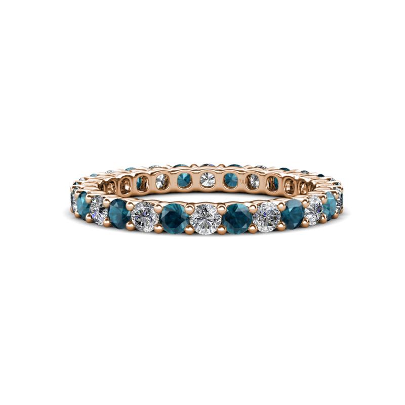 Joyce 2.70 mm London Blue Topaz and Diamond Eternity Band 