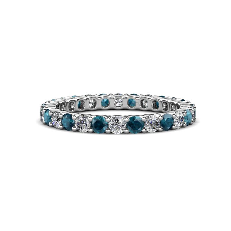 Joyce 2.70 mm London Blue Topaz and Diamond Eternity Band 