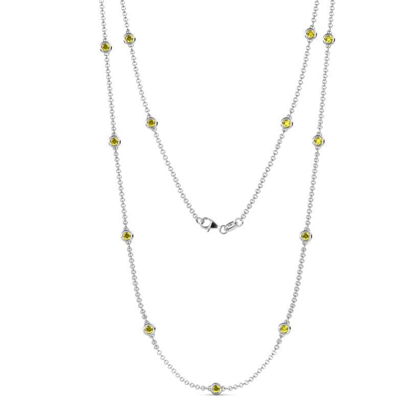 Lien (13 Stn/3mm) Yellow Diamond on Cable Necklace 