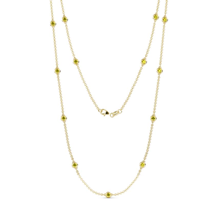 Lien (13 Stn/3mm) Yellow Diamond on Cable Necklace 