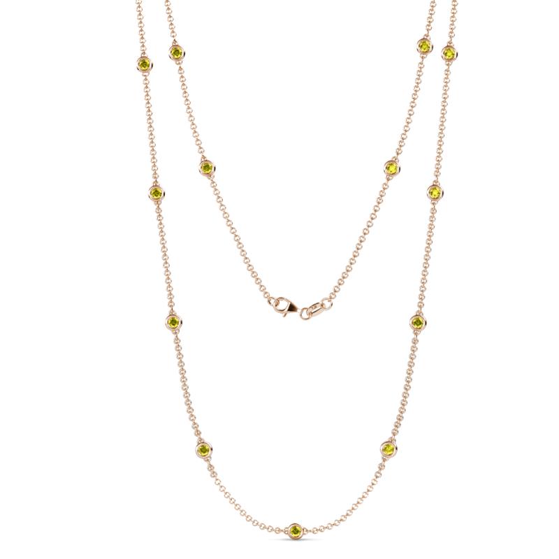 Lien (13 Stn/3mm) Yellow Diamond on Cable Necklace 