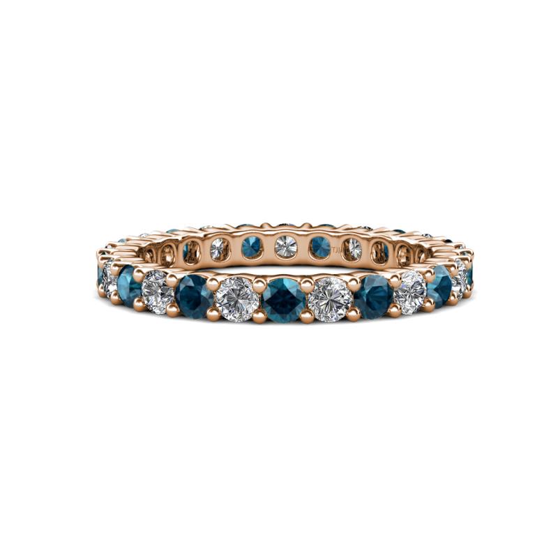 Joyce 3.00 mm Blue and White Diamond Eternity Band 