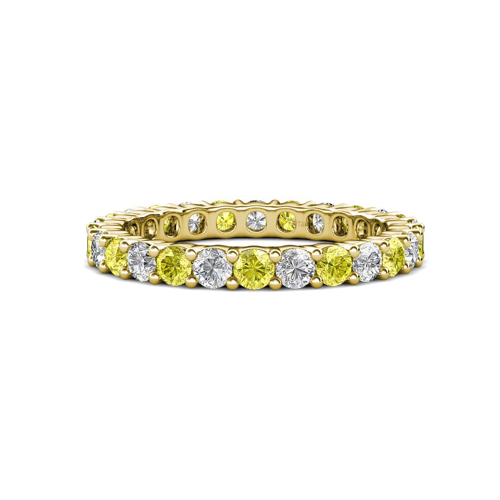 Joyce 3.00 mm Yellow and White Diamond Eternity Band 