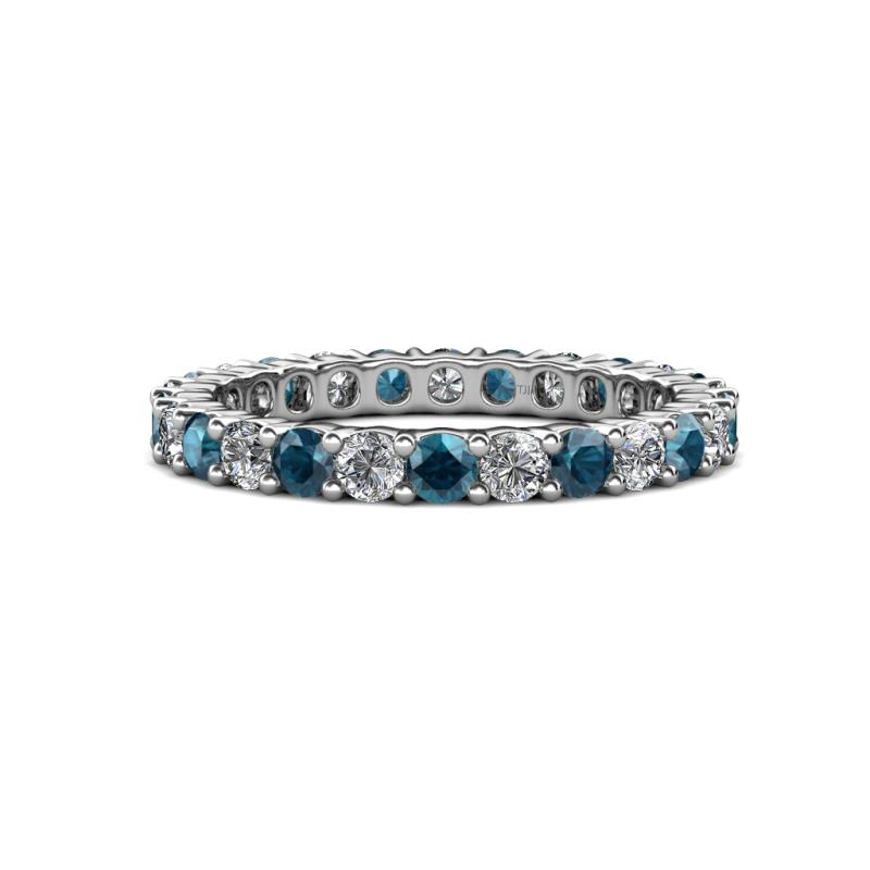 Joyce 3.00 mm London Blue Topaz and Diamond Eternity Band 