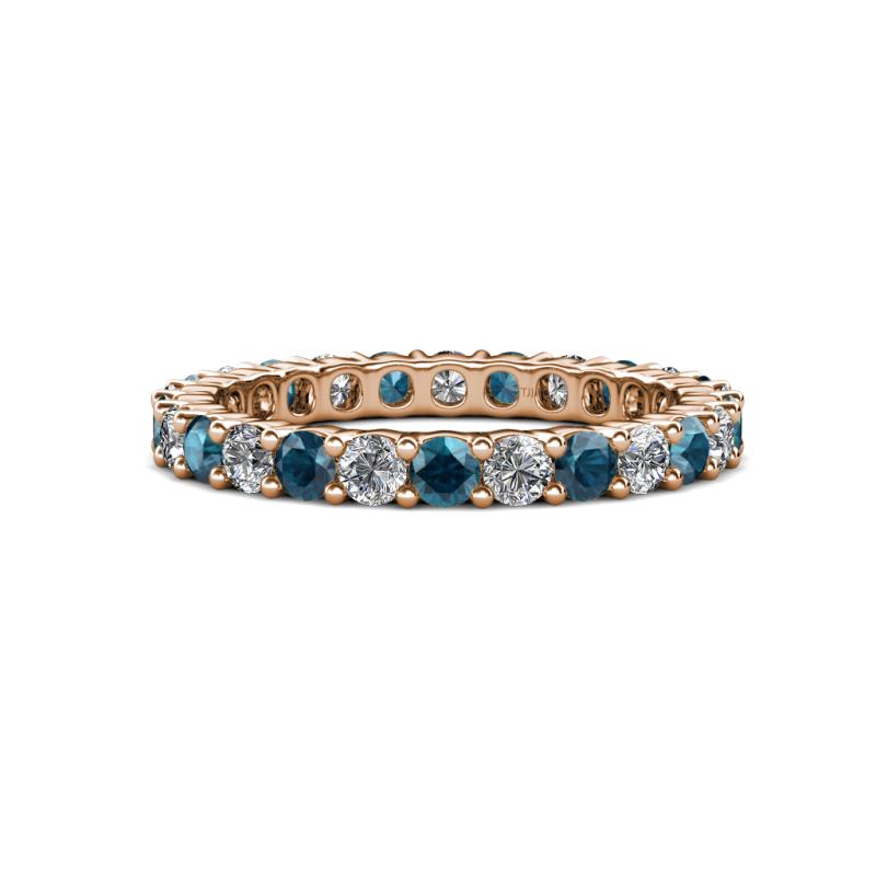 Joyce 3.00 mm London Blue Topaz and Diamond Eternity Band 