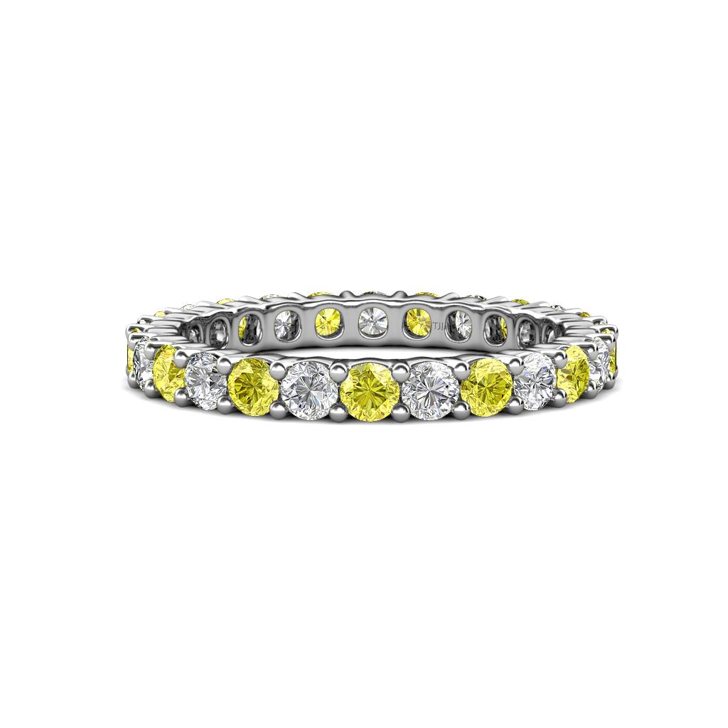Joyce 3.00 mm Yellow and White Diamond Eternity Band 