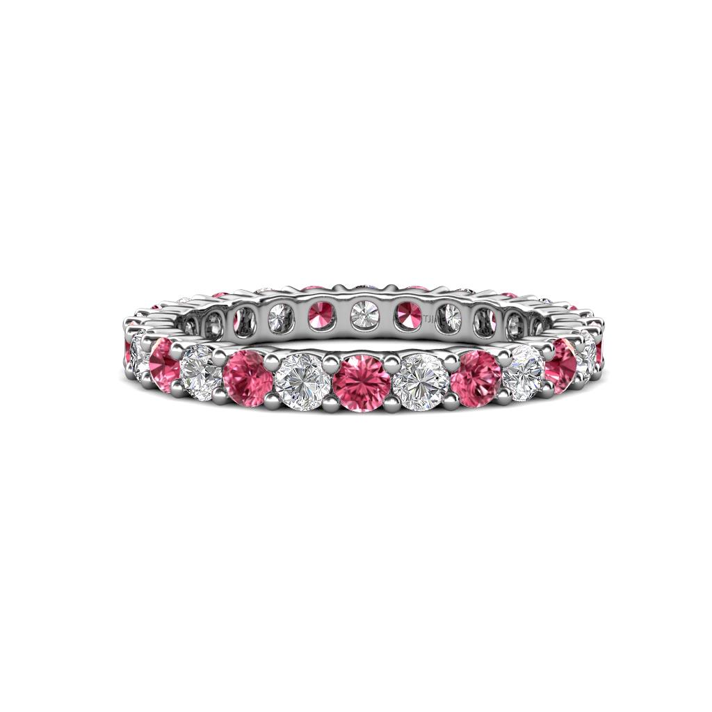 Joyce 3.00 mm Pink Tourmaline and Diamond Eternity Band 