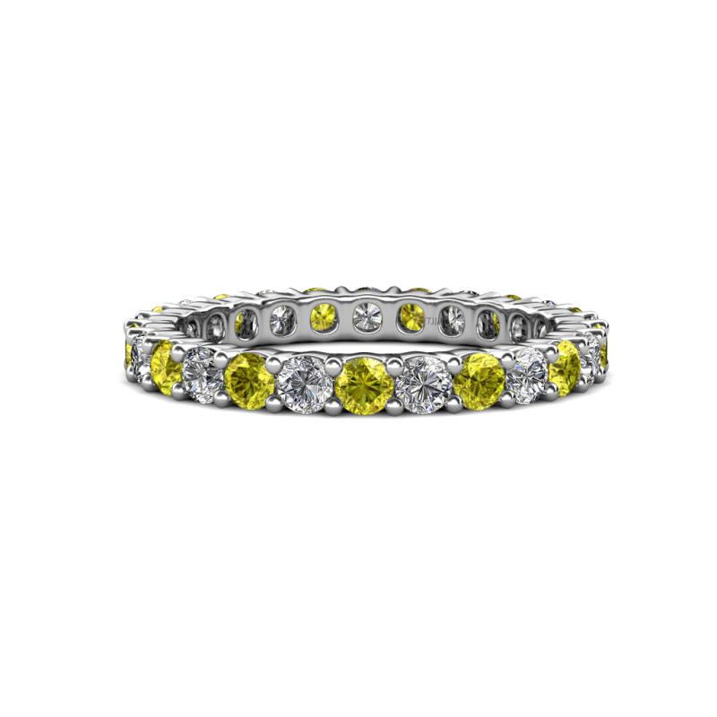 Joyce 3.00 mm Yellow and White Diamond Eternity Band 