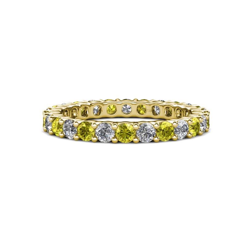 Joyce 3.00 mm Yellow and White Diamond Eternity Band 