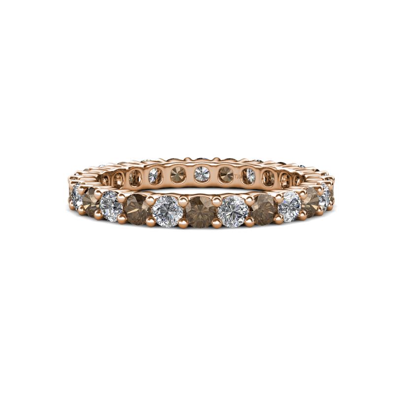 Joyce 3.00 mm Smoky Quartz and Diamond Eternity Band 