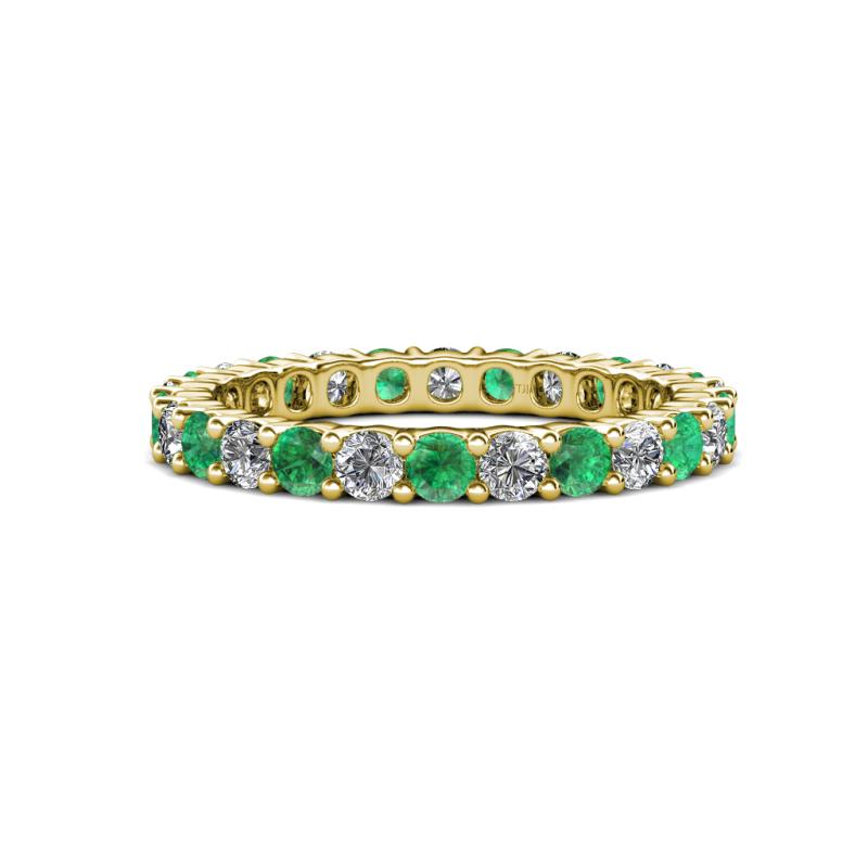 Joyce 3.00 mm Emerald and Diamond Eternity Band 