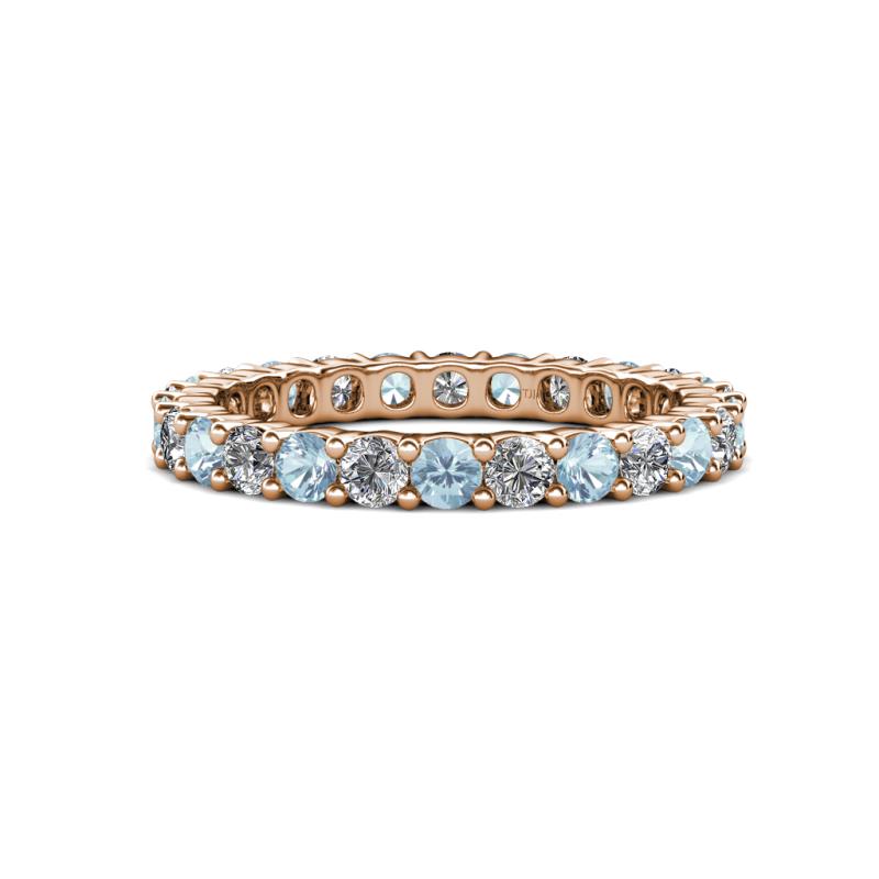 Joyce 3.00 mm Aquamarine and Diamond Eternity Band 