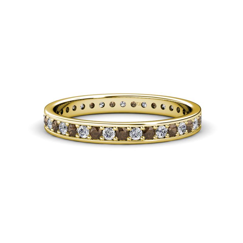 Livia 1.70 mm Smoky Quartz and Diamond Eternity Band 