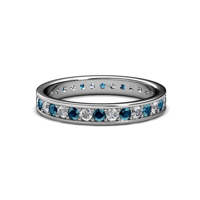 Livia 2.00 mm Blue and White Diamond Eternity Band 
