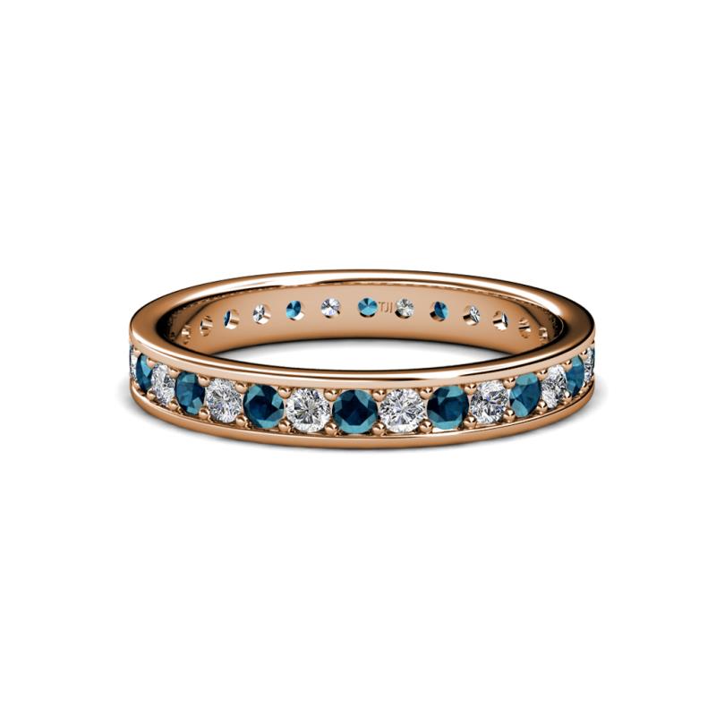 Livia 2.00 mm Blue and White Diamond Eternity Band 