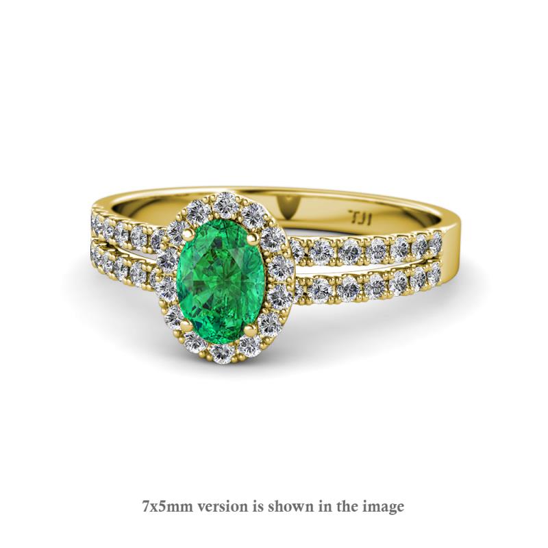 Amaya Desire Emerald and Diamond Halo Engagement Ring 