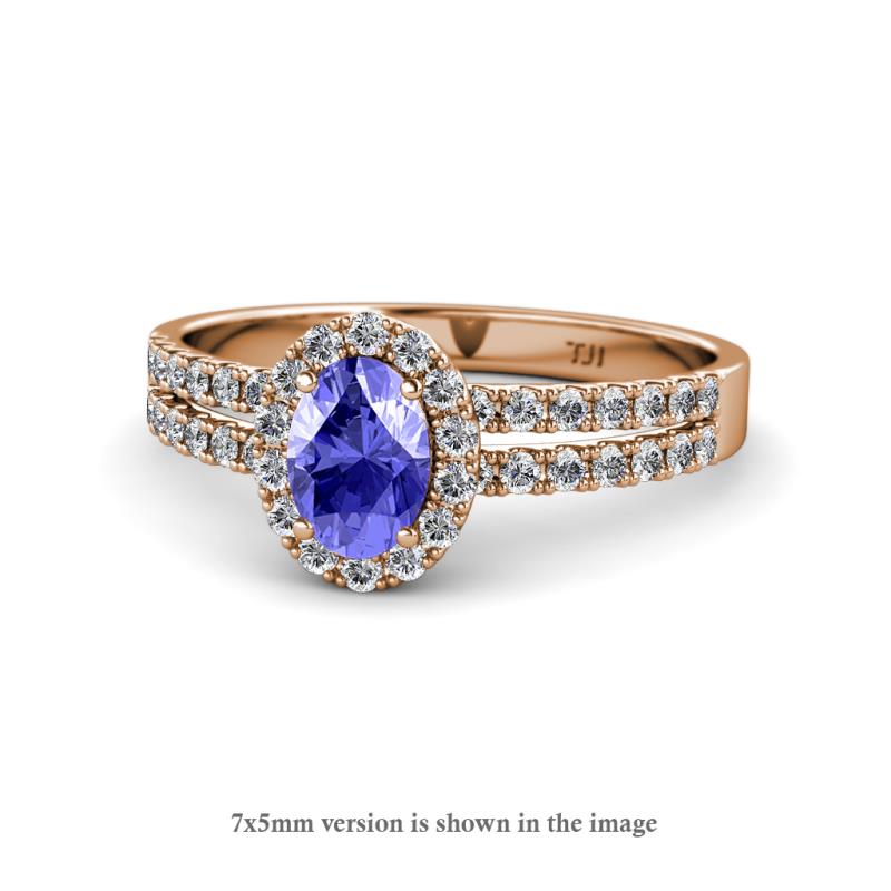 Amaya Desire Tanzanite and Diamond Halo Engagement Ring 