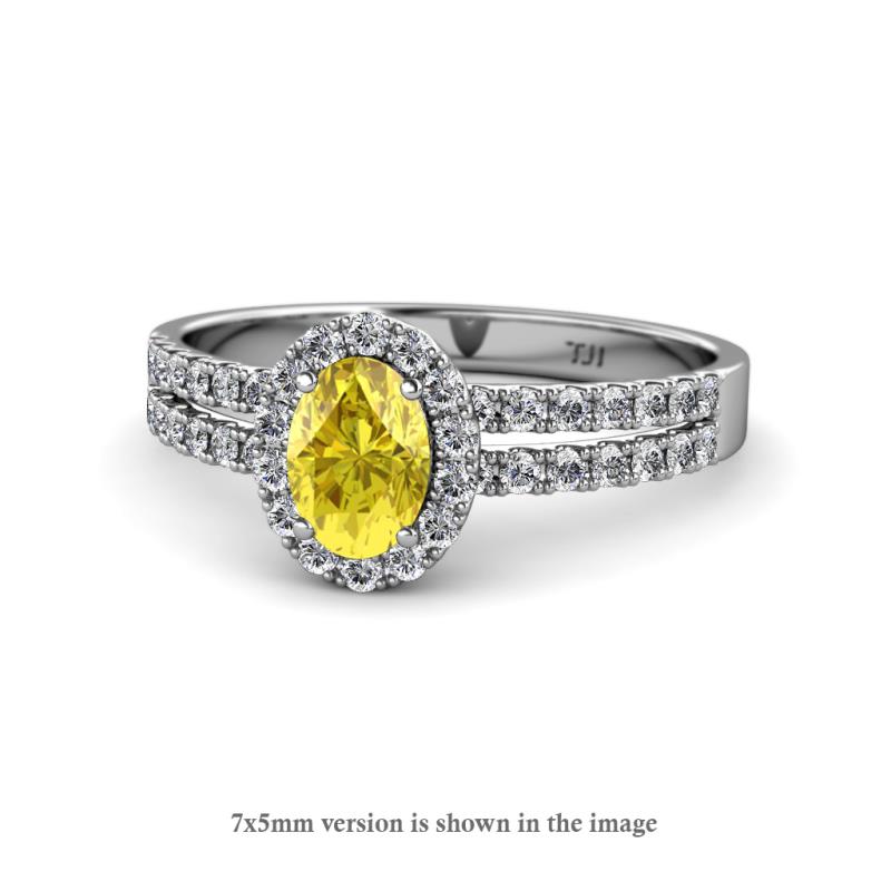 Amaya Desire Yellow Sapphire and Diamond Halo Engagement Ring 