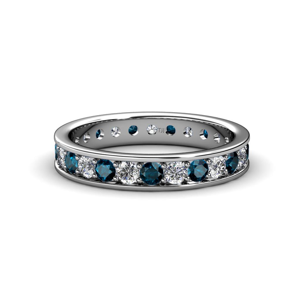 Livia 2.70 mm Blue and White Diamond Eternity Band 