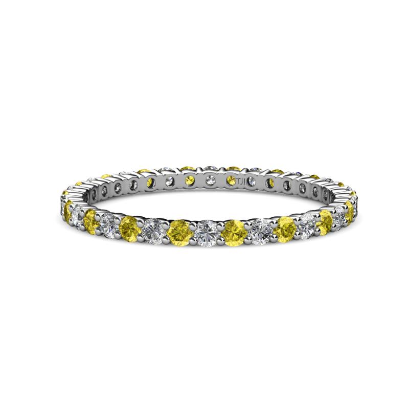 Joyce 2.00 mm Yellow and White Diamond Eternity Band 