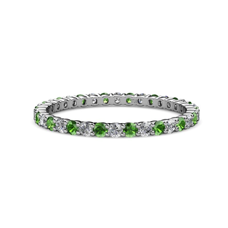 Joyce 2.00 mm Green Garnet and Diamond Eternity Band 