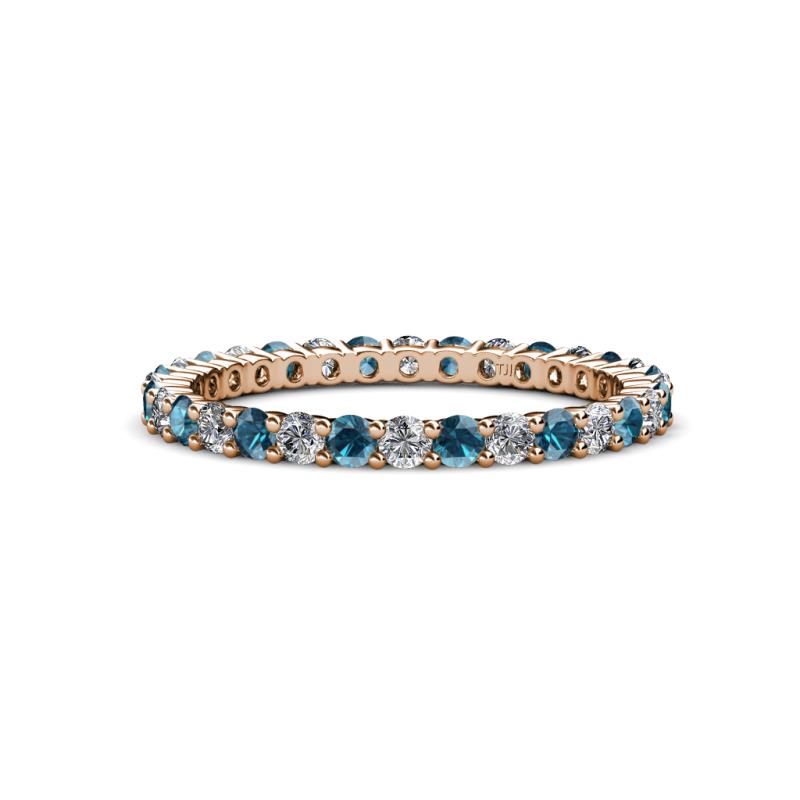 Joyce 2.30 mm London Blue Topaz and Diamond Eternity Band 