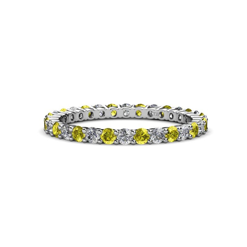 Joyce 2.30 mm Yellow and White Diamond Eternity Band 