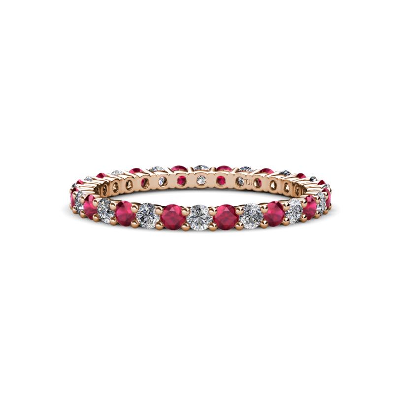 Joyce 2.30 mm Ruby and Diamond Eternity Band 