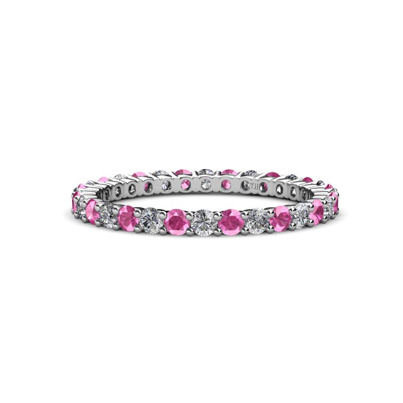 Joyce 2.30 mm Pink Sapphire and Diamond Eternity Band 