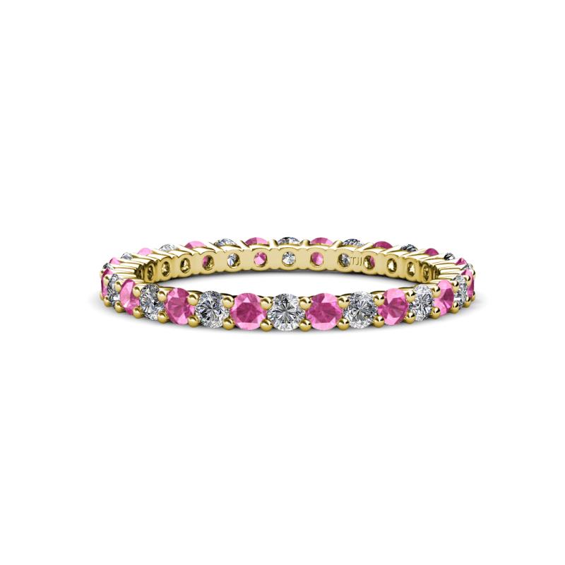Joyce 2.30 mm Pink Sapphire and Diamond Eternity Band 