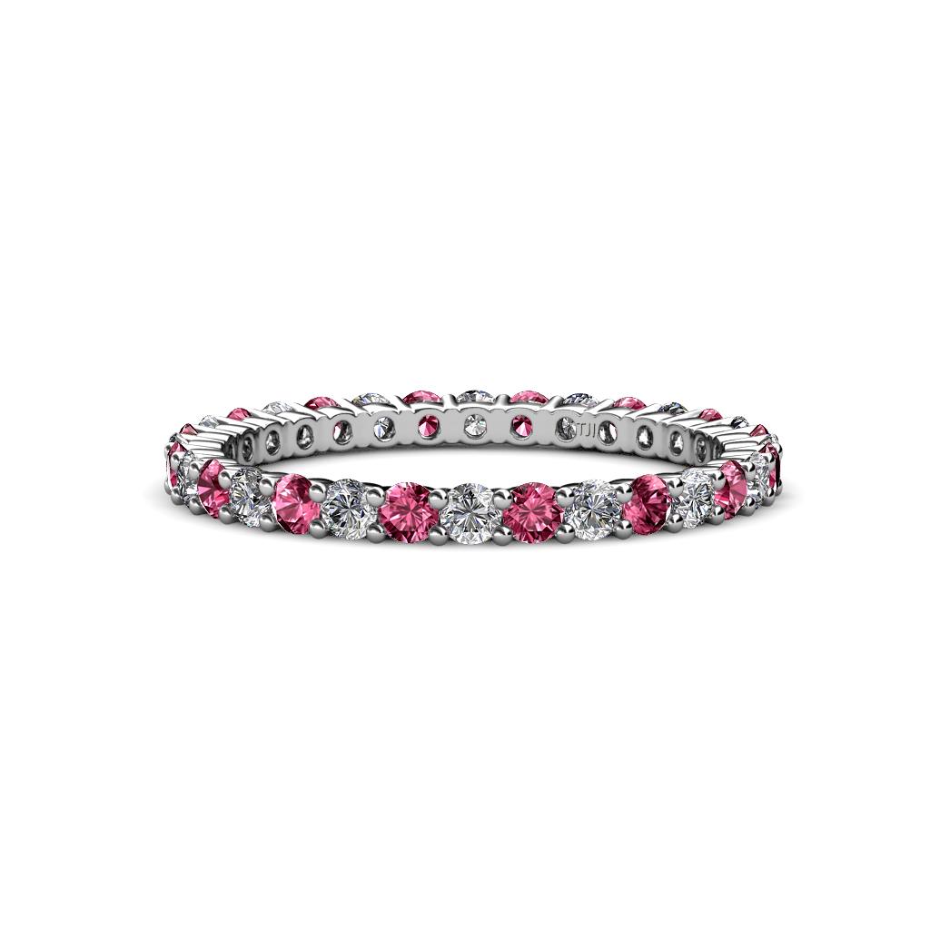 Joyce 2.30 mm Pink Tourmaline and Diamond Eternity Band 