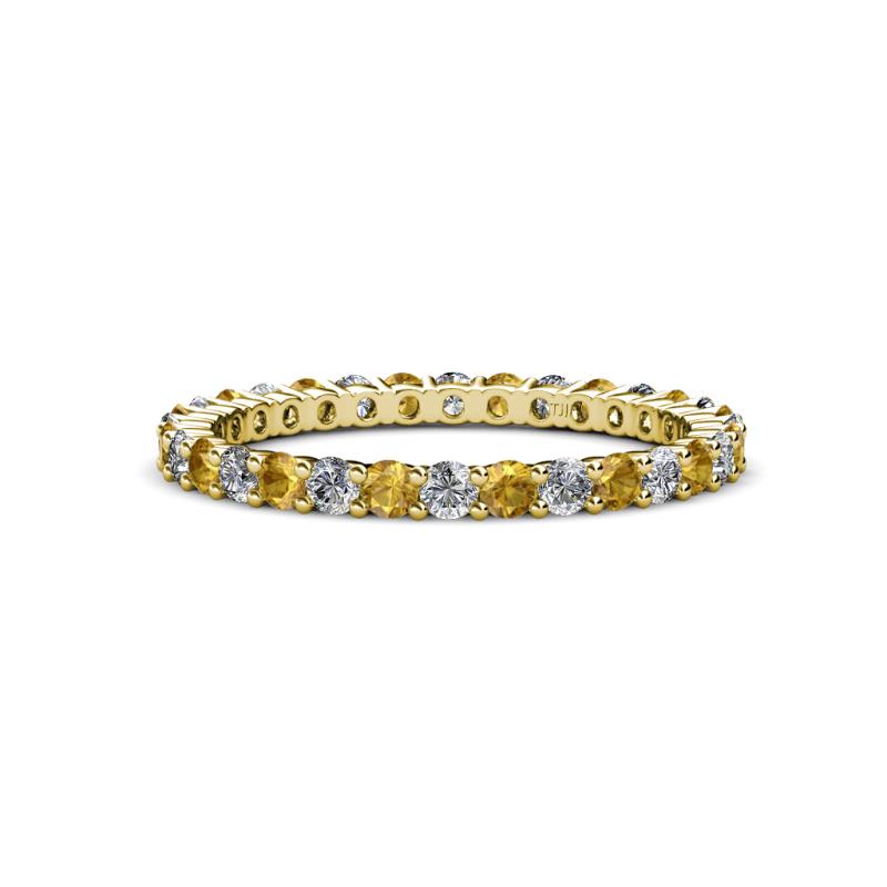 Joyce 2.30 mm Citrine and Diamond Eternity Band 