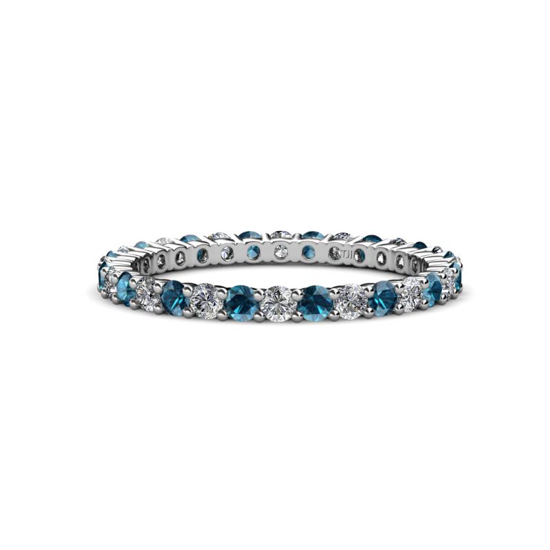 Joyce 2.30 mm Blue and White Diamond Eternity Band 