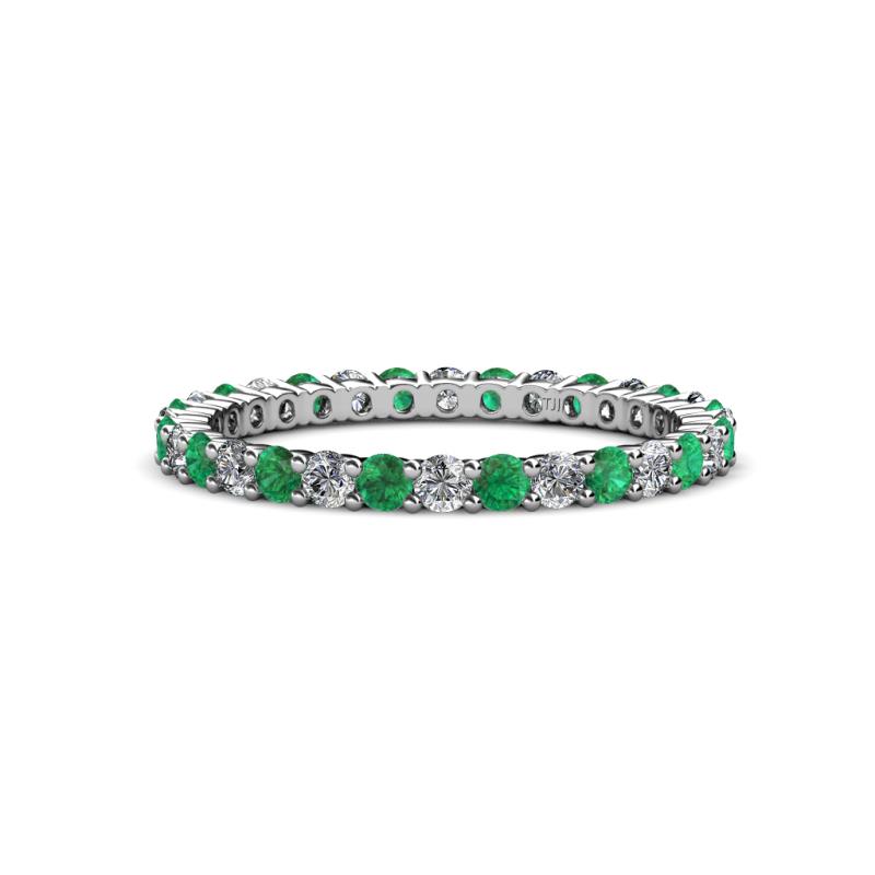 Joyce 2.30 mm Emerald and Diamond Eternity Band 