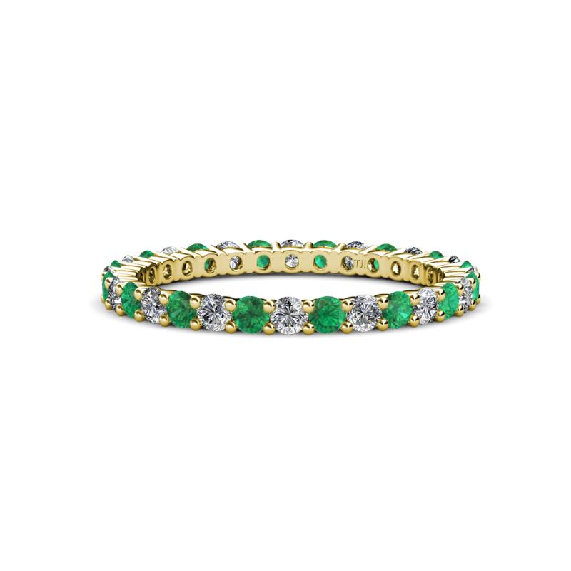 Joyce 2.30 mm Emerald and Diamond Eternity Band 